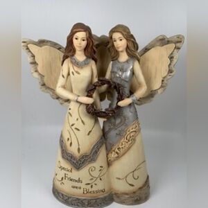 Element Angel Figurine with Cream and Brown Details